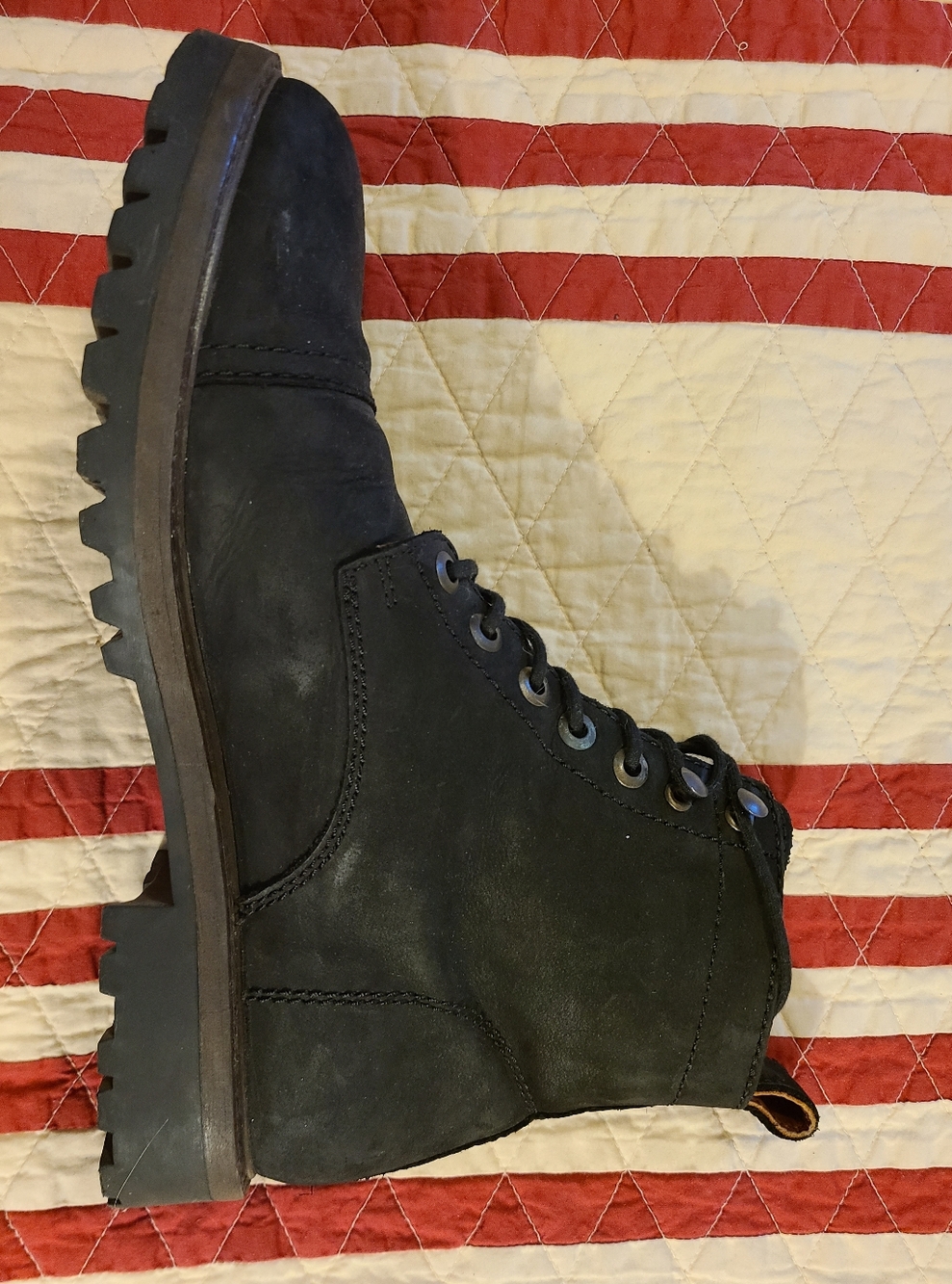 Men's or Women's Portland Patina Black Lace-Up Leather Work Boot